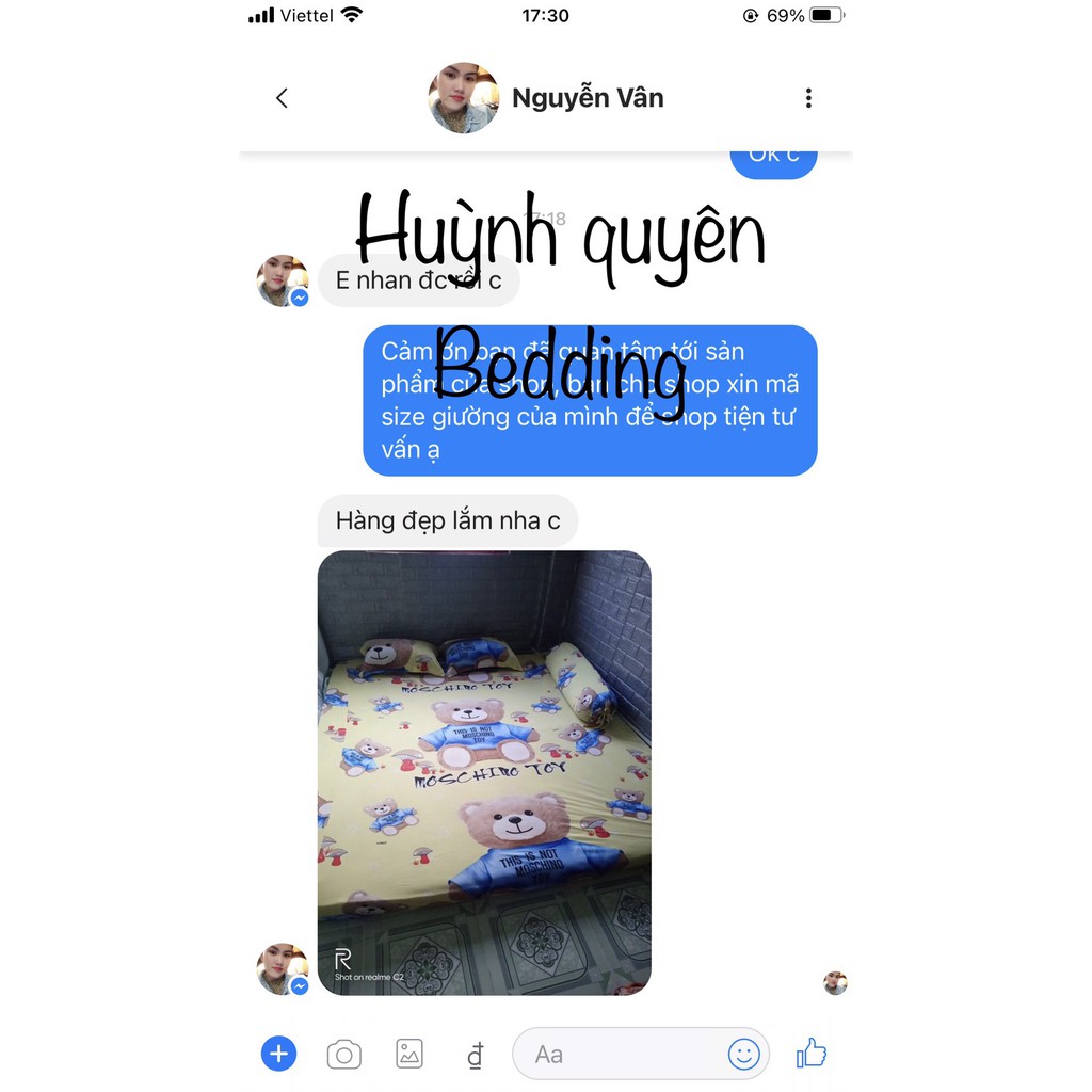 Bộ drap ga thun lạnh Hàn Quốc (4 món) họa tiết gấu bông chất đẹp, mịn mát