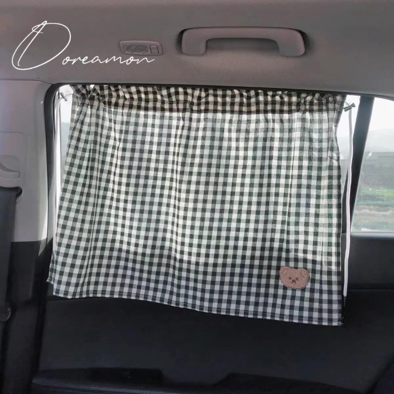 Rèm che nắng cửa sổ xe hơi có thể điều chỉnh trang trí hình chú gấu đáng yêu tiện lợi