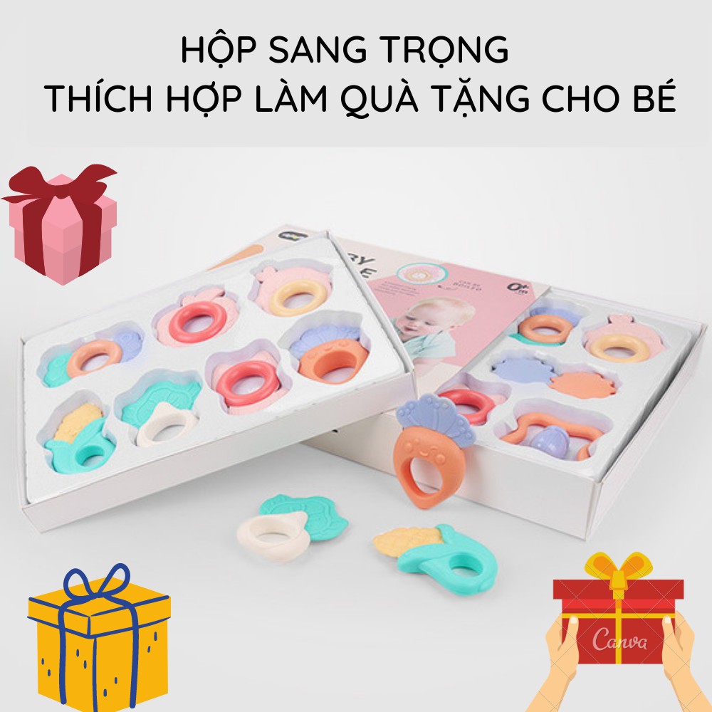 [Mã TOYJAN hoàn 20K xu đơn 50K] Set 10 xúc xắc kiêm gặm nướu kích thích thính giác, thị giác( hộp Giấy)