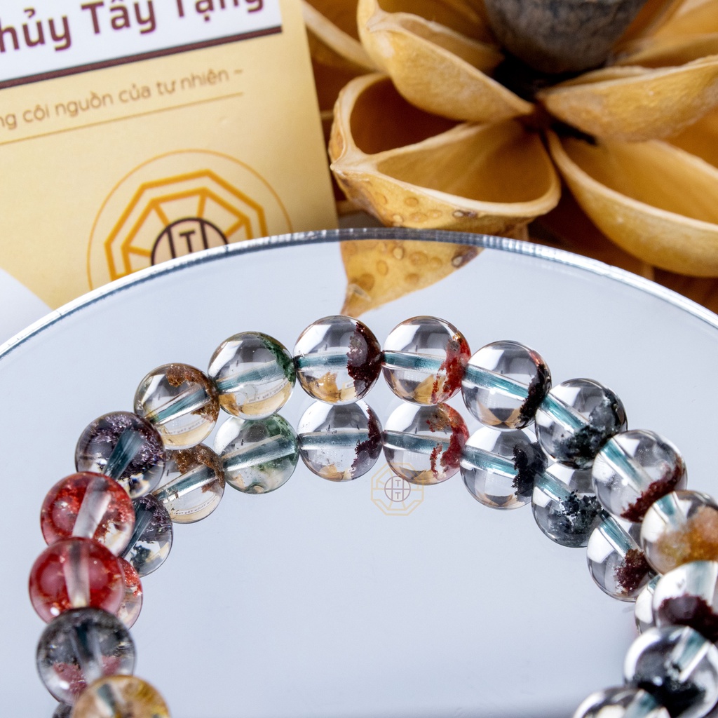 Vòng Tay Phong Thuỷ Đá Ưu Liinh Đa Sắc Tự nhiên [TẶNG HỘP GỖ] nữ mệnh Kim Mộc Thuỷ Hoả Thổ - Phong Thủy Tây Tạng