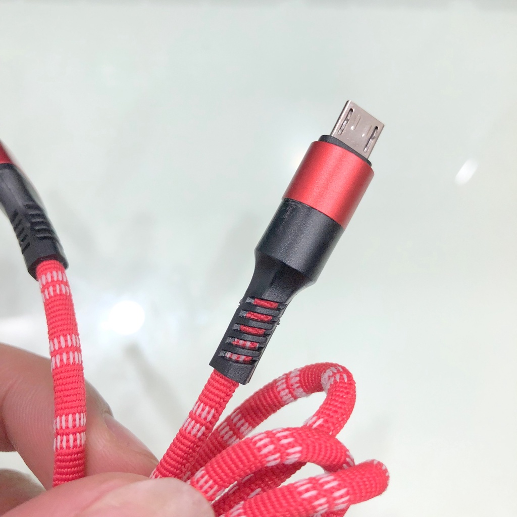 Sỉ cáp sạc micro bọc dù, dây sạc dài 1m hỗ trợ sạc nhanh cho các dòng samsung, oppo, vivo, loa đài - KLH