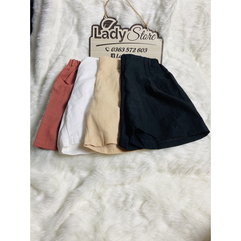 Quần shorts nữ, sooc đùi cạp cao chất liệu đũi , hàng bigsize QS66 _ lady