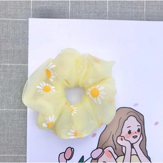 Dây Buộc Tóc - Scrunchies Hoa Cúc Daisy 2 Lớp