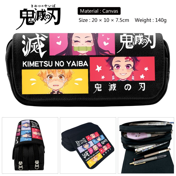 Demon Slayer: Kimetsu no Yaiba Cartoon Pencil Box hộp bút chì Văn phòng sinh viên