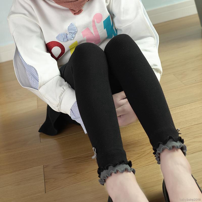 Quần legging cotton màu trơn cho bé gái