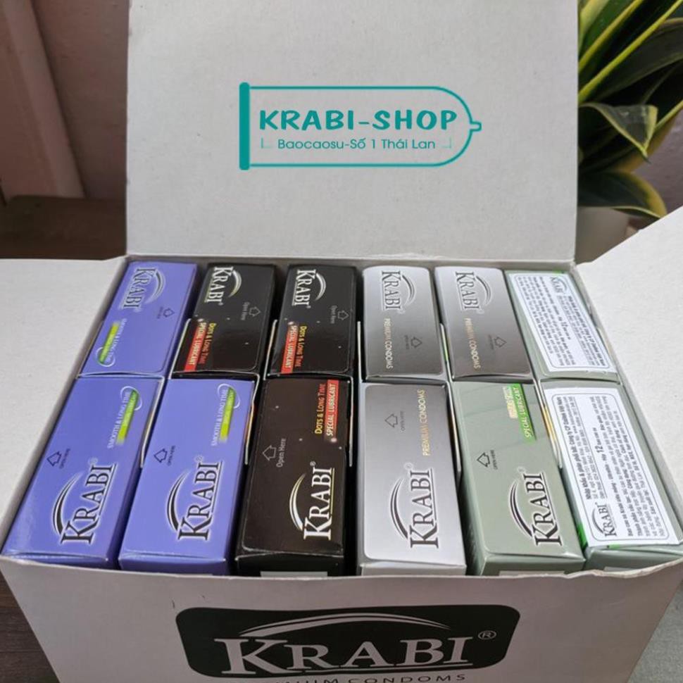 [TRỊ XUẤT TINH SỚM - 100%]  Bao cao su Krabi có gai và kéo dài thời gian | Dots & Longtime Krabi Premium Condoms