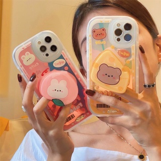 Ốp điện thoại TPU dẻo màu laser có giá đỡ hình chú gấu cho iPhone 12 Pro Max 12 Pro 12 11 Pro Max 11 XS Max XR