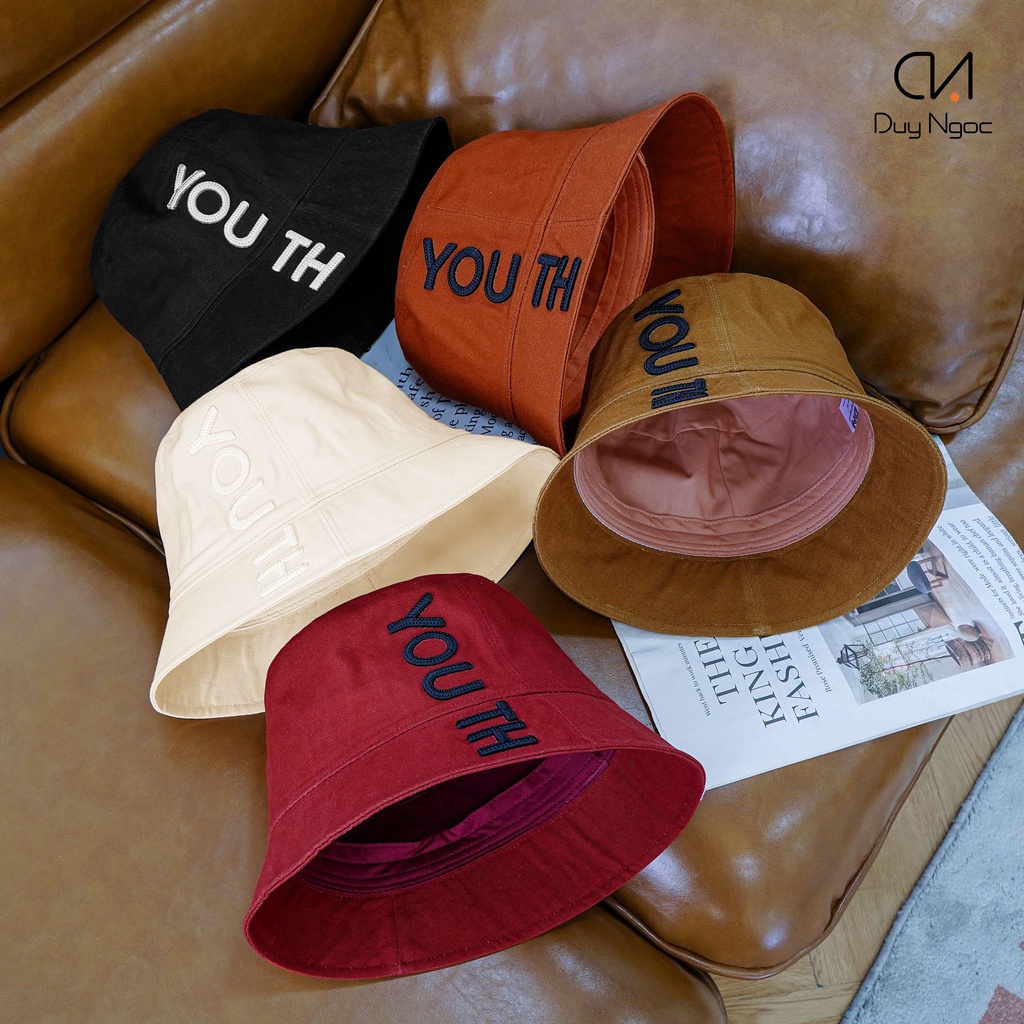 Nón Bucket màu Youth cho người lớn Duy Ngọc Cao Cấp,size 56, in nổi cao cấp, chống tia UV - UNISEX