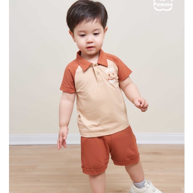 SS12015- Lapomme Bộ cộc bé trai Lapomme Smiling Polo