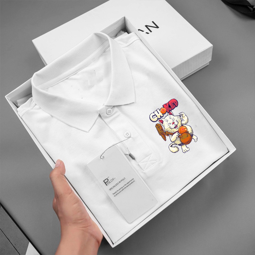 Áo polo nam , cổ dệt bo len , hình in sắc nét ,áo thun nam có cổ tay ngắn thanh lịch POLO-18 - Soha Clothing