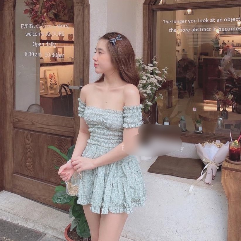 Set Trễ Vai Chun Ngực Chân Váy Cực Xinh | BigBuy360 - bigbuy360.vn