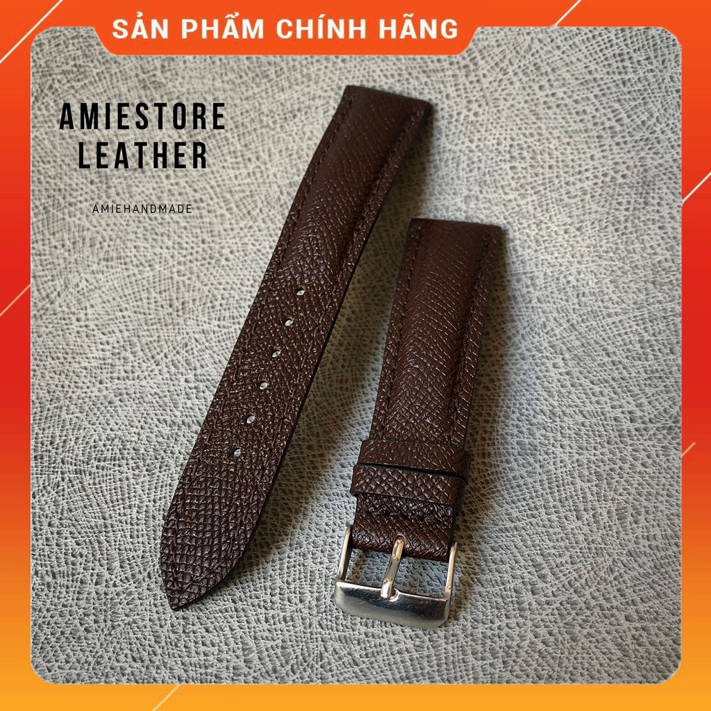 [ Uy Tín ] Dây Đồng Hồ Da Vân Epsom – Dây Đồng Hồ Da Bò Thật - Amiestore Leather