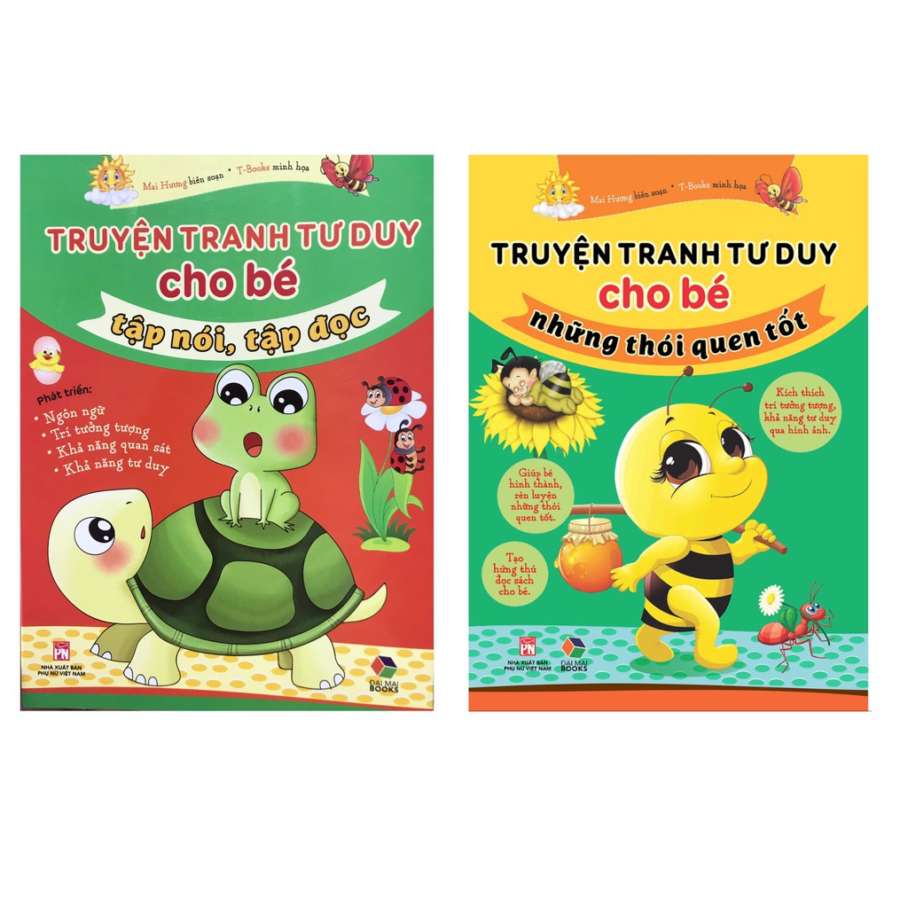 Sách-Truyện tranh tư duy cho bé tập nói,tập đọc+Truyện tranh tư duy cho bé những thói quen tốt ( Combo 2 cuốn )