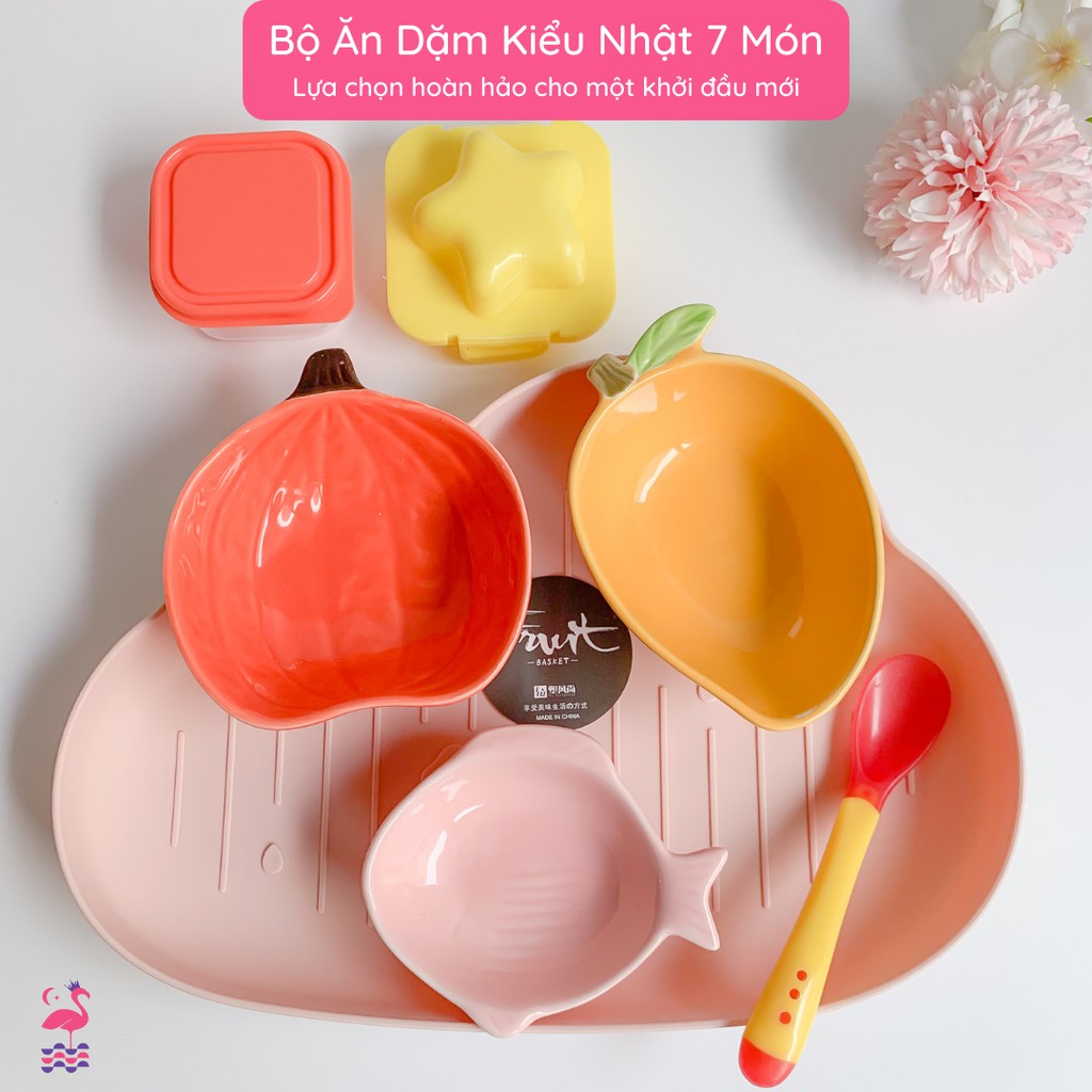 Bộ Bát Ăn Dặm Cho Bé Kiểu Nhật Khay Màu Xanh Ấm Gift Decor Cho Độ Tuổi Từ 6 Tháng Màu Sắc Bắt Mắt Nhiều Mẫu Lựa Chọn