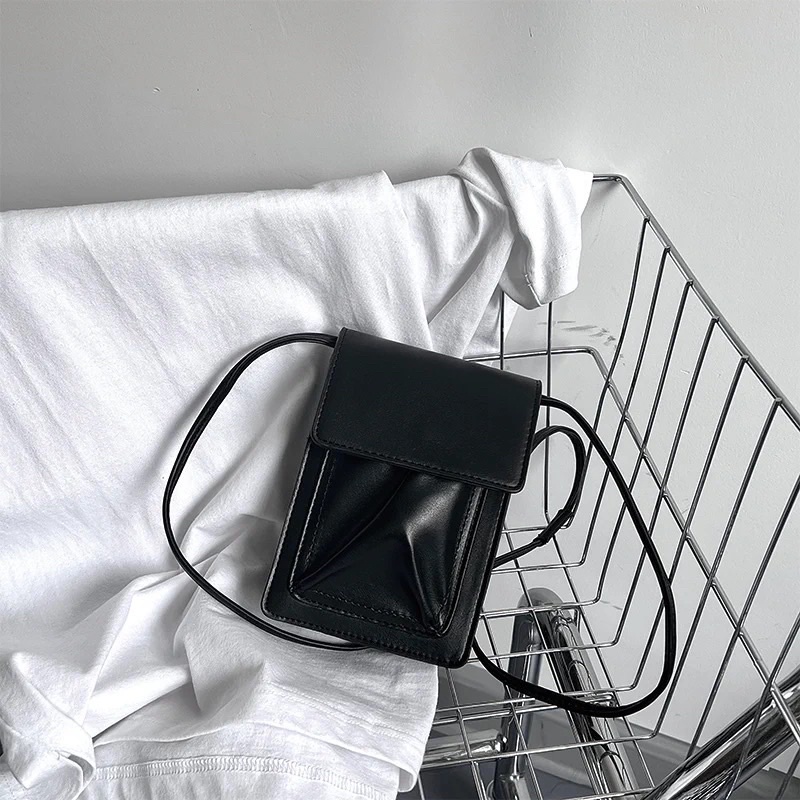 Túi Đeo Chéo Đựng Điện Thoại Ngăn Ngoài Nhăn