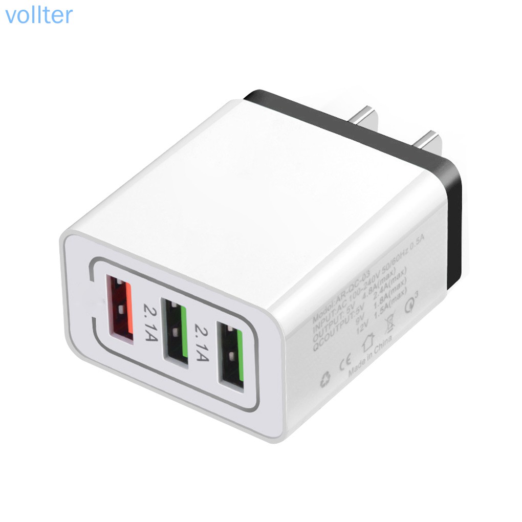 Cốc sạc nhanh 3 cổng Usb Qc3.0 5v/ 9v/ 12v tùy chọn màu sắc 5w/10w/18w/22w