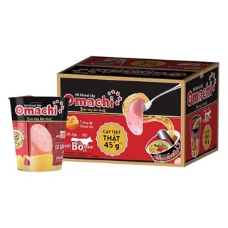 THÙNG 24 CỐC MÌ OMACHI XÚC XÍCH/ CÂY THỊT XỐT BÒ HẦM/ SƯỜN HẦM NGŨ QUẢ