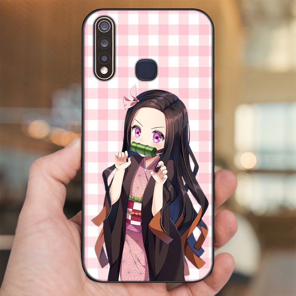 Ốp lưng Vivo Y19 viền đen in hình Nezuko Kimetsu no Yaiba