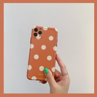 Ốp lưng iphone chấm bi cam - dẻo mịn chống bẩn