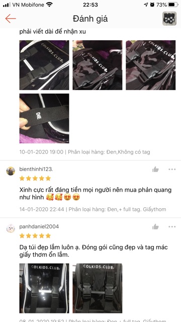 Colkids túi đeo chéo phan quang, ảnh thật và video