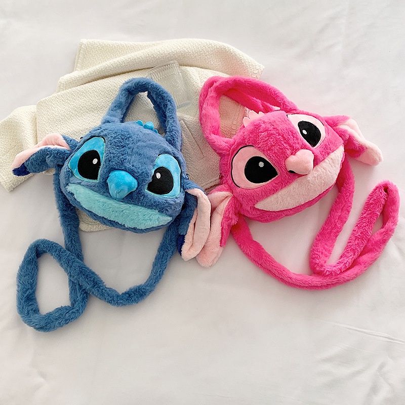 Túi Xách Đeo Vai Hình Stitch Mickey Winnie Lotso Tiger Minnie Nhồi Bông Đáng Yêu Dành Cho Bé Gái BY2