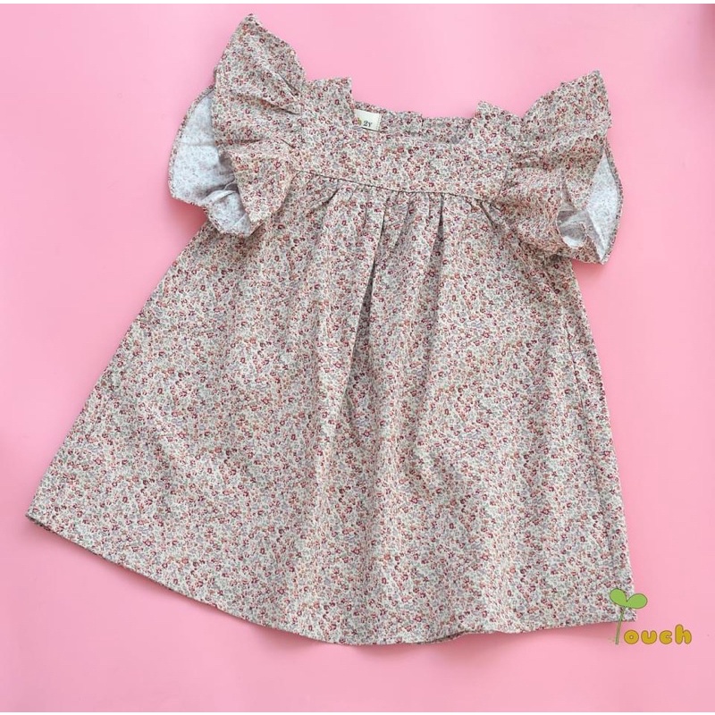 SALE Đầm suông hoa vintage tay cánh tiên size nhí 7-10kg