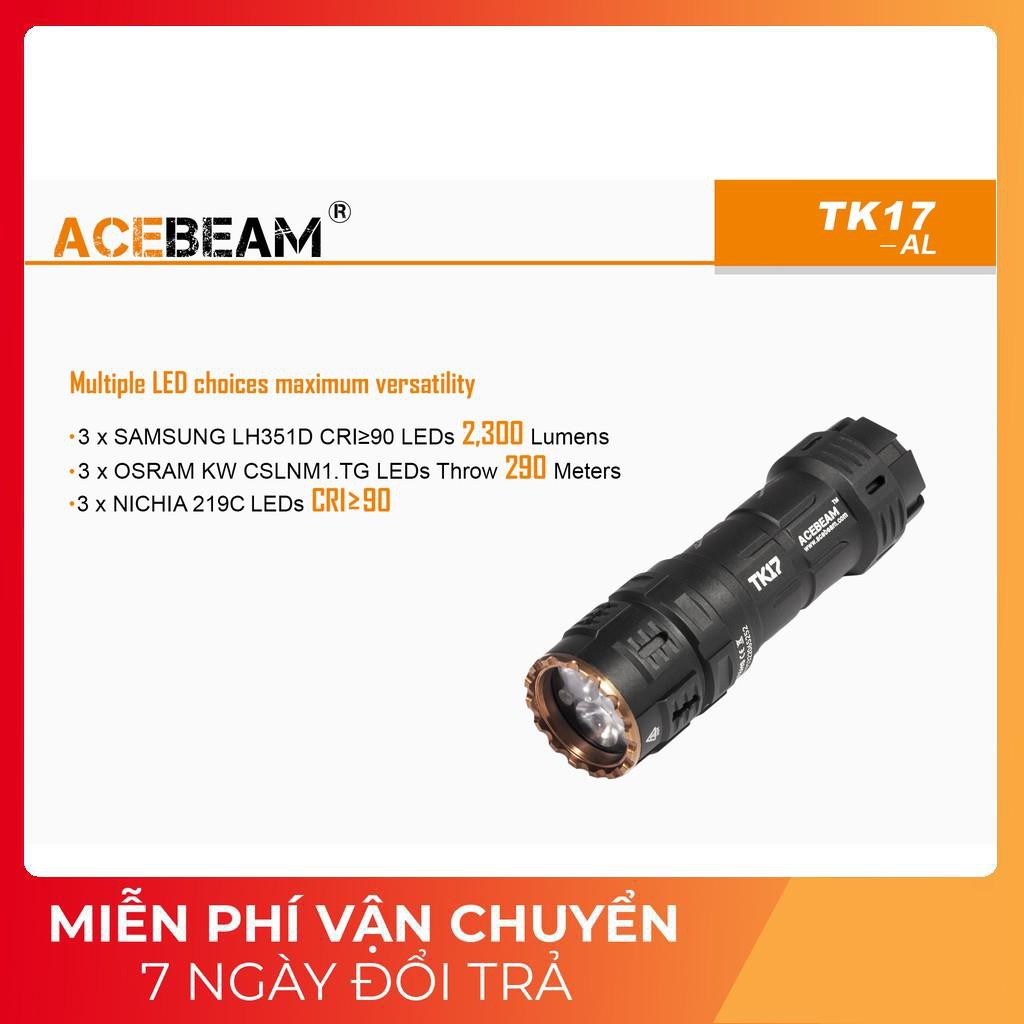 [BH 5 NĂM] [HÀNG ĐẸP] Đèn pin và đèn sạc ACEBEAM TK17 siêu sáng 2300lm sử dụng pin 18350 (kèm theo)