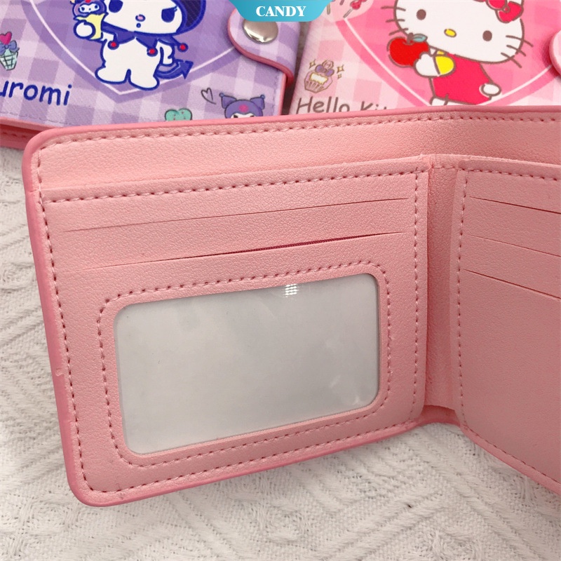 SANRIO Ví Ngắn Gập 2 Có Khóa Kéo In Hình kuromi melody Dễ Thương Cho Nữ