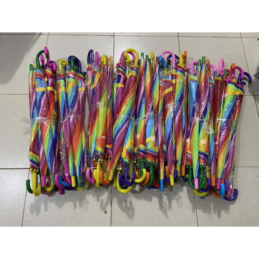 Ô DÙ CẦU VỒNG 7 MÀU ĐK 78CM, Ô DÙ TRANG TRÍ NHIỀU MÀU, HÀNG ĐẸP