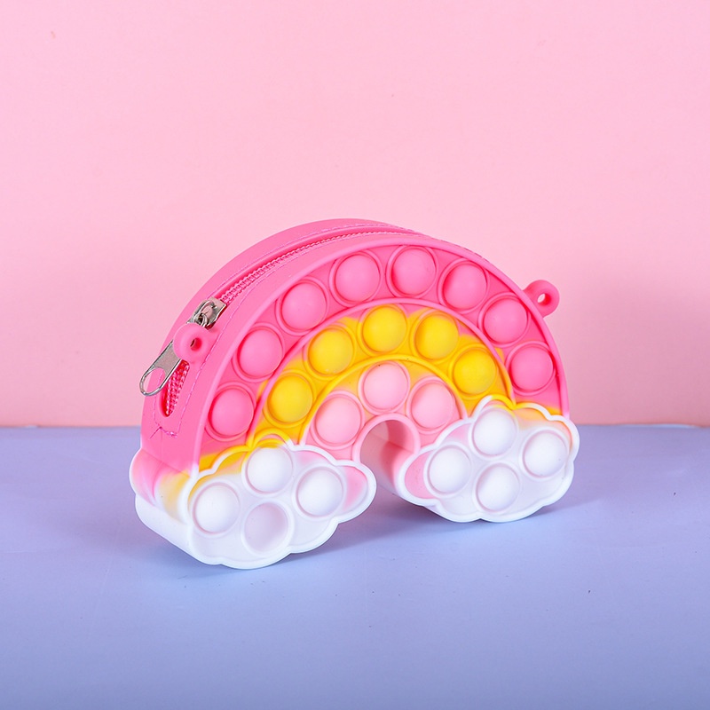 Pop It Túi Đeo Vai Đựng Điện Thoại Đeo Vai Hình Đám Mây Cầu Vồng Dễ Thương Cho Bé