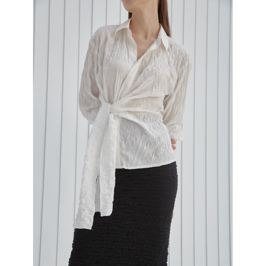 COCO SIN - Áo Sơ Mi Trắng Thắt Eo | BigBuy360 - bigbuy360.vn