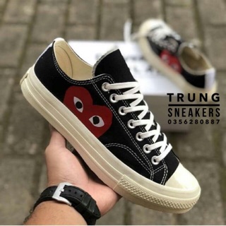 Giầy thể thao sneaker cv cdg đen cổ thấp