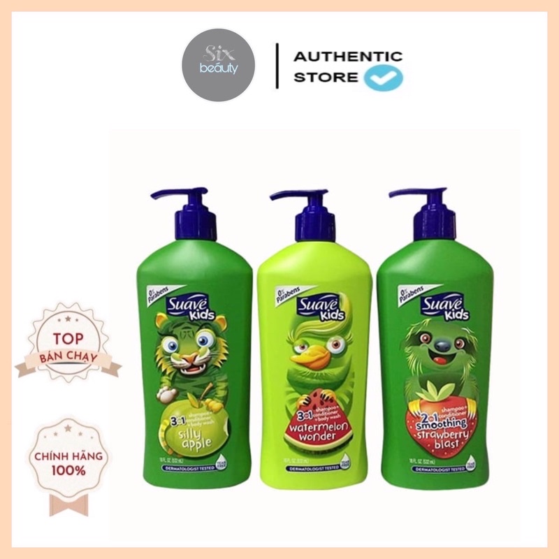 SỮA TẮM GỘI SUAVE KIDS 3 IN 1 532ml cho bé yêu hàng chuẩn USA