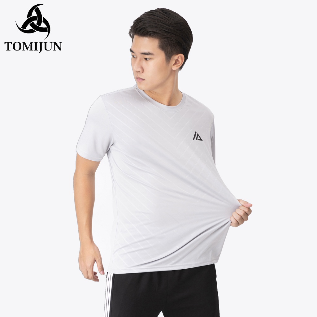 Áo Thun Thể Thao Nam Cổ Tròn TOMIJUN Kiểu Dáng Năng Động, Phong Cách, Trẻ Trung, Thoáng Khí và Thấm Hút Mồ Hôi Tốt _AOCV