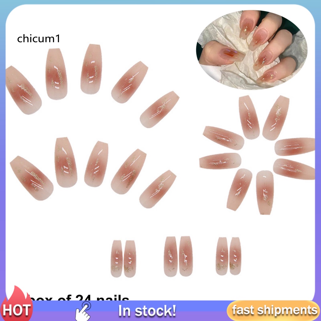 Móng Tay Giả Màu Sắc Gradient Chống Mài Mòn Cao Cấp