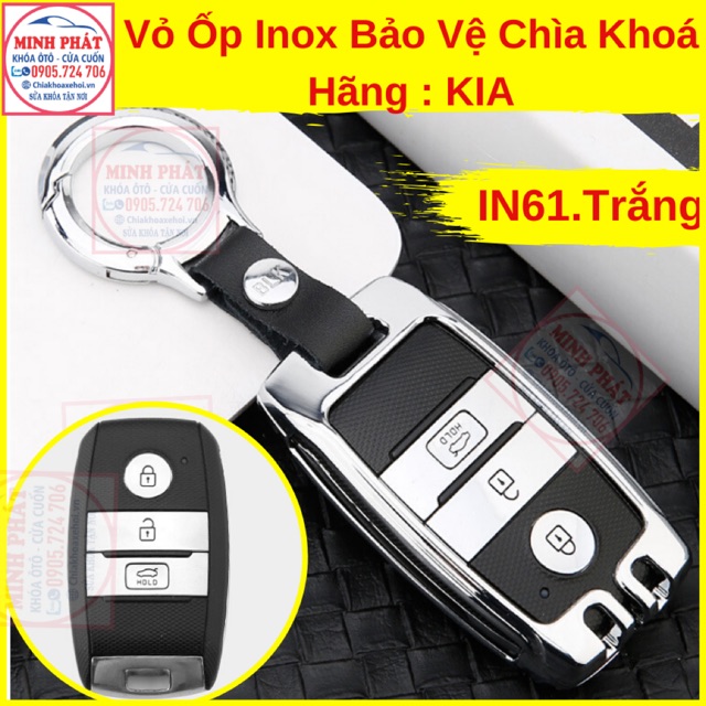 Vỏ Ốp Inox Bảo Vệ Chìa Khoá xe Ô Tô Kia K3 Morning Rondo Forte Cerato