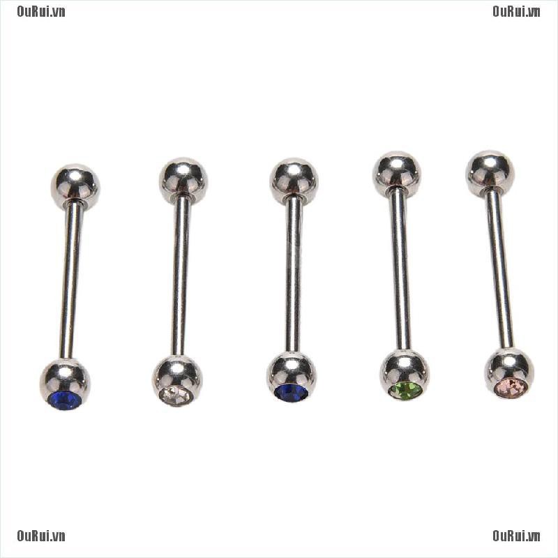 Bộ 5 Khuyên Xỏ Đính Đá Nhiều Màu Sắc Độc Đáo
