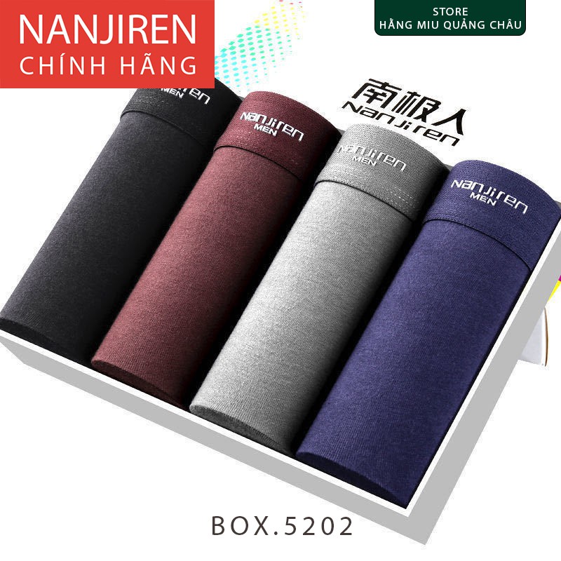 Hộp 4 quần lót nam, sịp nam boxer NANJIREN chính hãng nhập khẩu