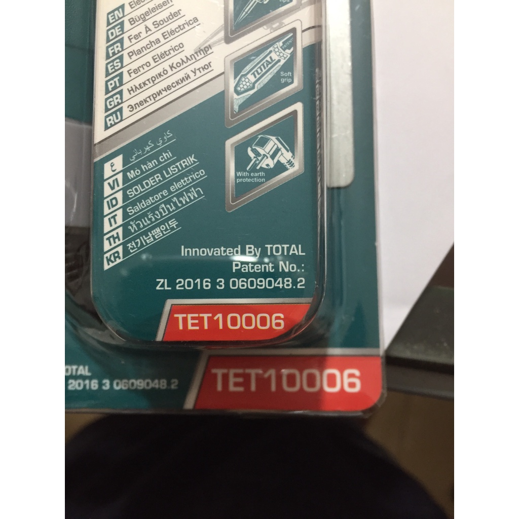 Mỏ hàn chì nung mỏ nhọn 100W Total TET10006