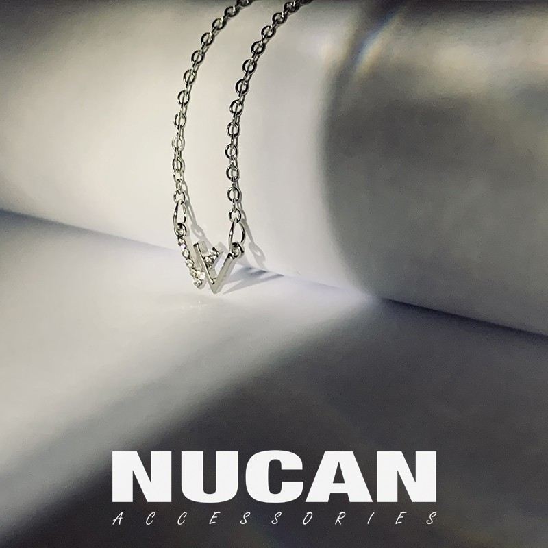 Vòng cổ choker bạc W nữ đẹp phong cách nữ tính NUCAN - DC4