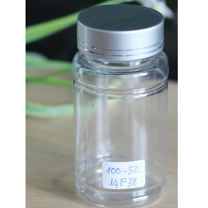 Vỏ lọ đựng 30-60 viên nang cứng size 0 -pet 100ML
