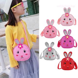 Túi đeo chéo mini in họa tiết con thỏ hoạt hình cho bé gái
