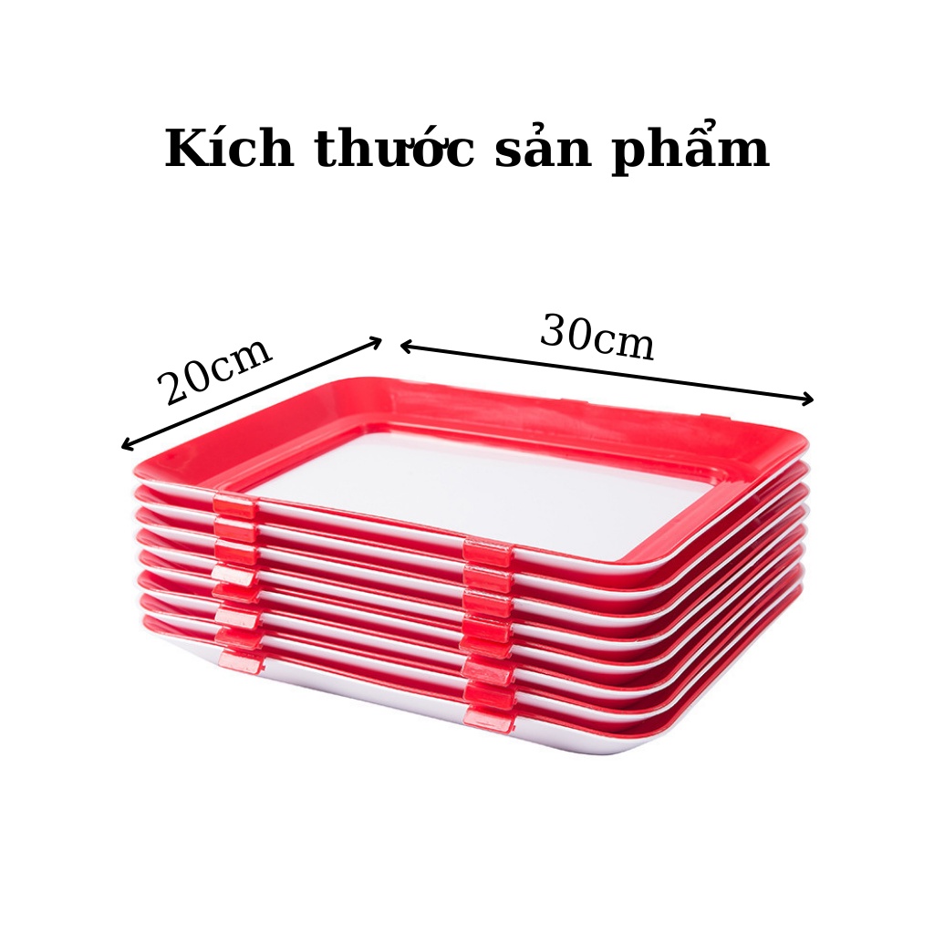 Khay Bảo Quản Thực Phẩm Để Tủ Lạnh Có Màng Bọc Siêu Bền Kín Kháng Khuẩn Đa Năng Tiện Lợi 30x20cm