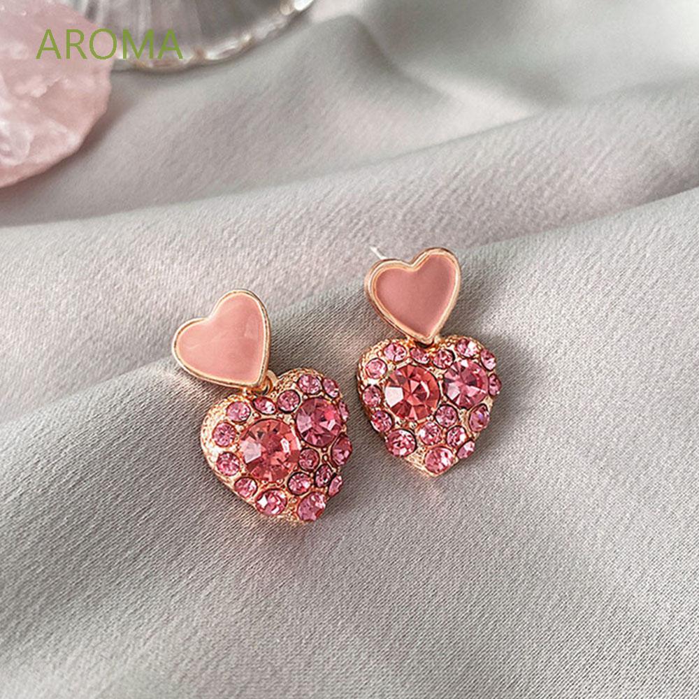 Bông Tai Mạ Bạc 925 Hình Trái Tim Phong Cách Hàn Quốc