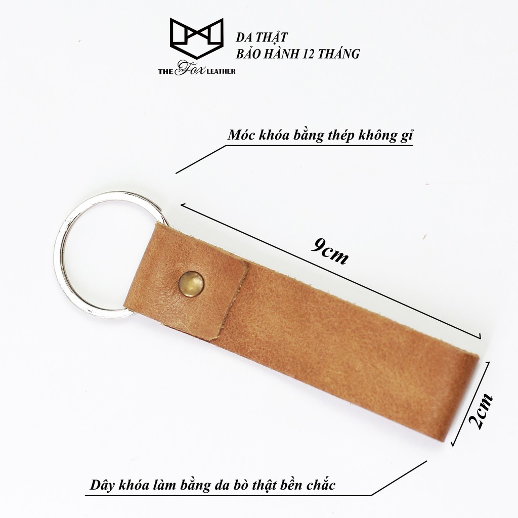 Móc khóa da bò thật móc khóa da cao cấp the fox