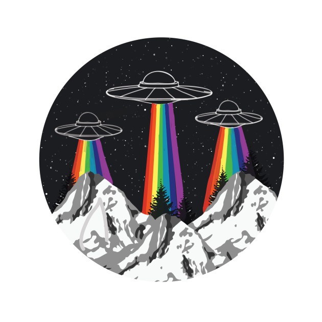 [KIS_HOODIE] Áo Thun Rainbow Ufo T-Shirt Chất Liệu Cotton Cực Thoáng Mát Đủ Size Nam Nữ [NT012] [FREE SHIP]