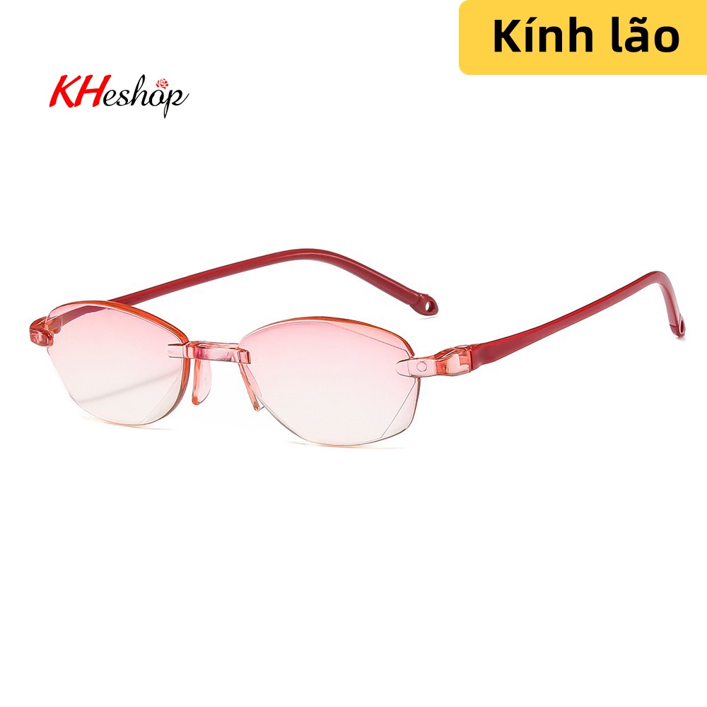 Kính lão thời trang nữ, tròng cắt cạnh , gọng dẻo bền đẹp màu hồng, sang chảnh mã Y805