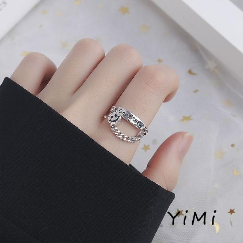 Nhẫn Thời Trang Hình Mặt Cười Phong Cách hip hop Cá Tính Cho Nữ