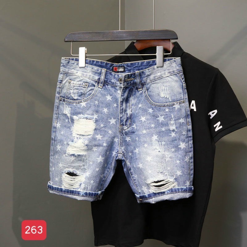 Quần Short Nam Chất Jean Co Giãn, Quần Sọt Nam Màu xanh, Quần Đùi Nam thời trang cao cấp MuradFashion NT532