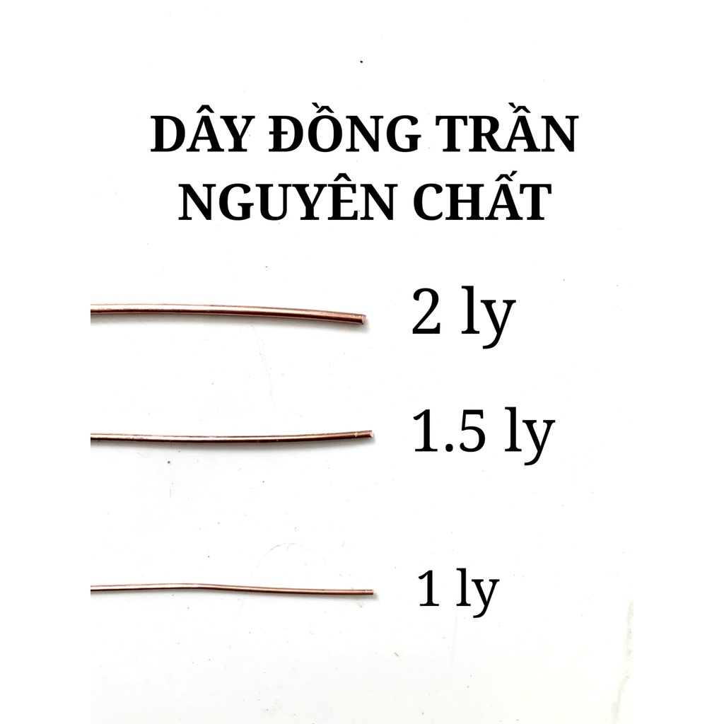 Dây Đồng Đỏ Trần Nguyên Chất,Sợi Đồng Trần Giá Bán Theo 5 Mét Kích Thước 1ly, 1,5 ly, 2 ly
